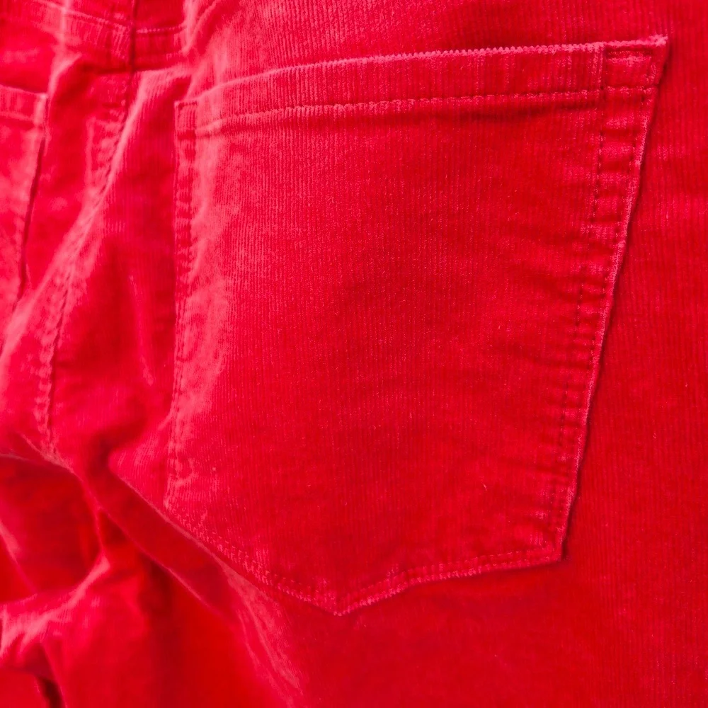 Talbots Red Corduroy Jeggings Vibrant Maximalist Dopamine Bold Skinny NWT 12